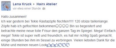 Screenshot HairX Facebook